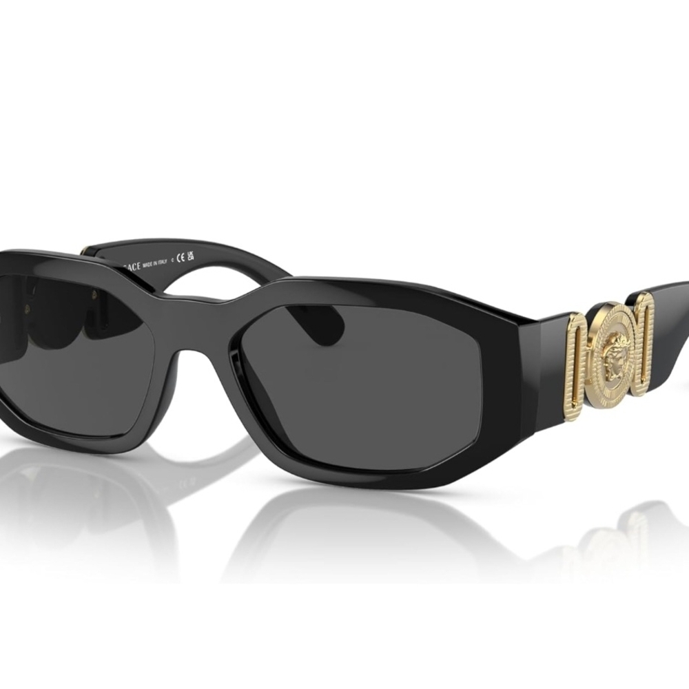 Versace Black and Gold Medusa Sunglasses